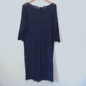 Kangra Navy Blue Mesh Dress Size L